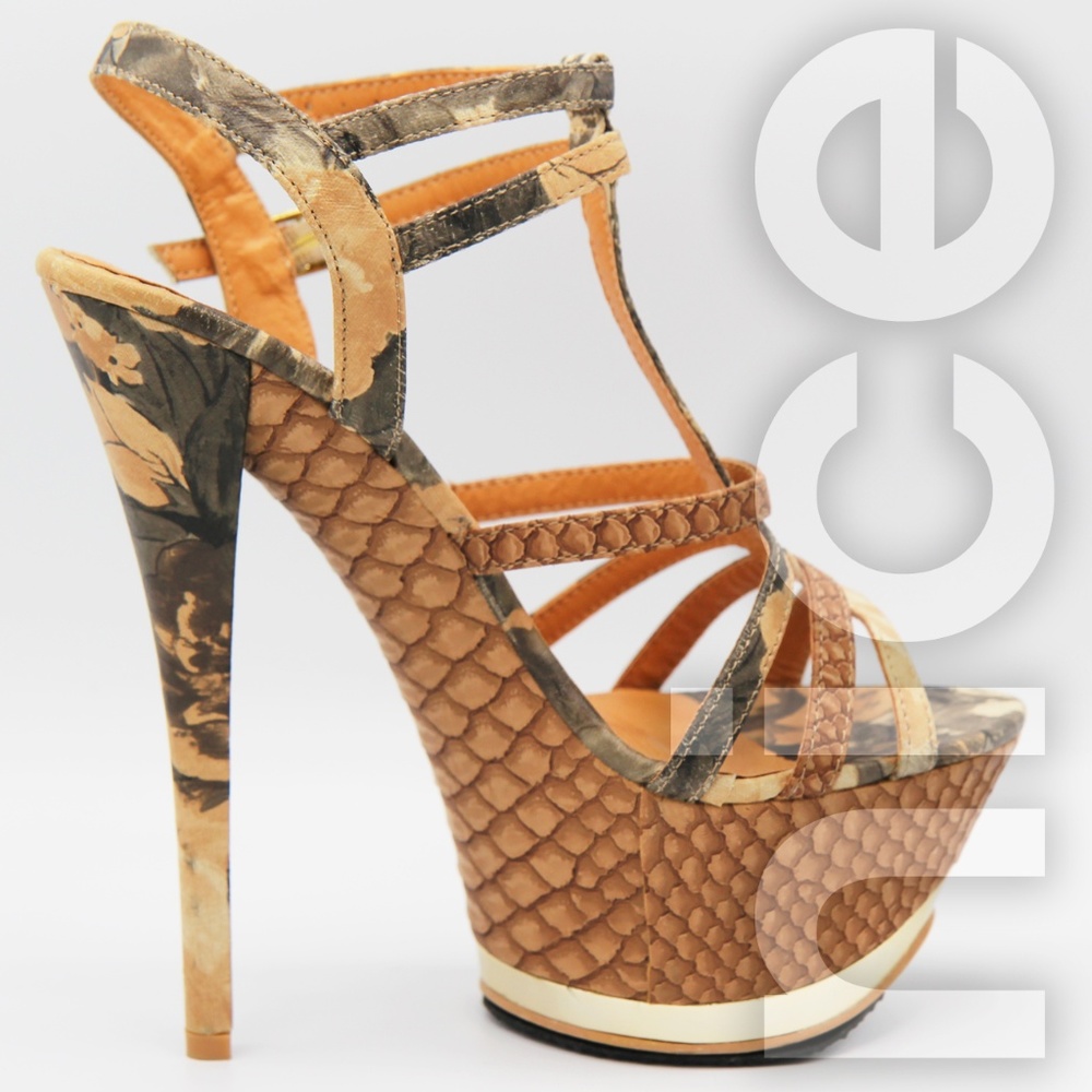 PAPER FOX STRAPPY PLATFORM HEELS